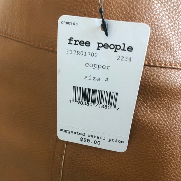 Free People Vegan leather skirt in copper - Picture 2 of 3